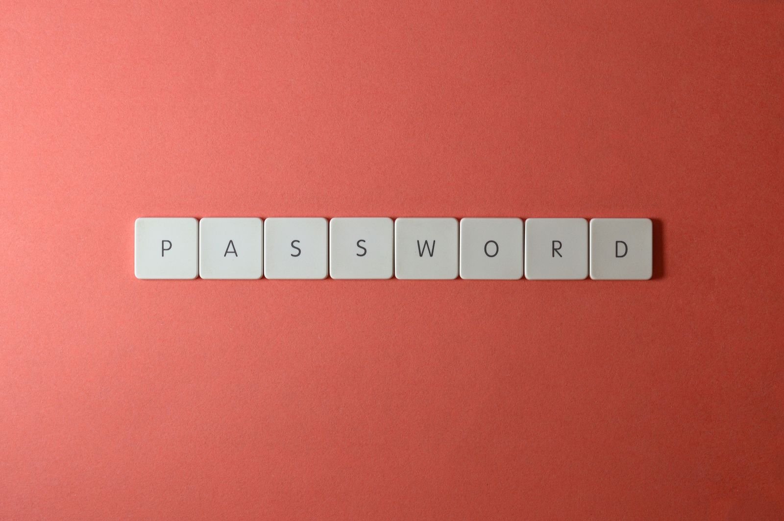 La palabra PASSWORD escrita en fichas, símbolo de la protección de datos personales