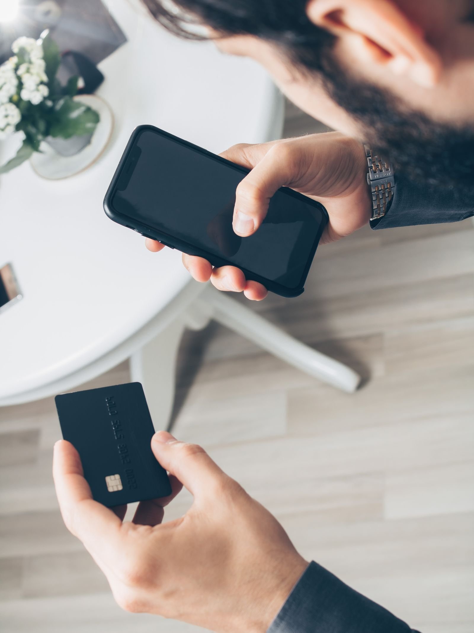 Person making a digital payment on a phone