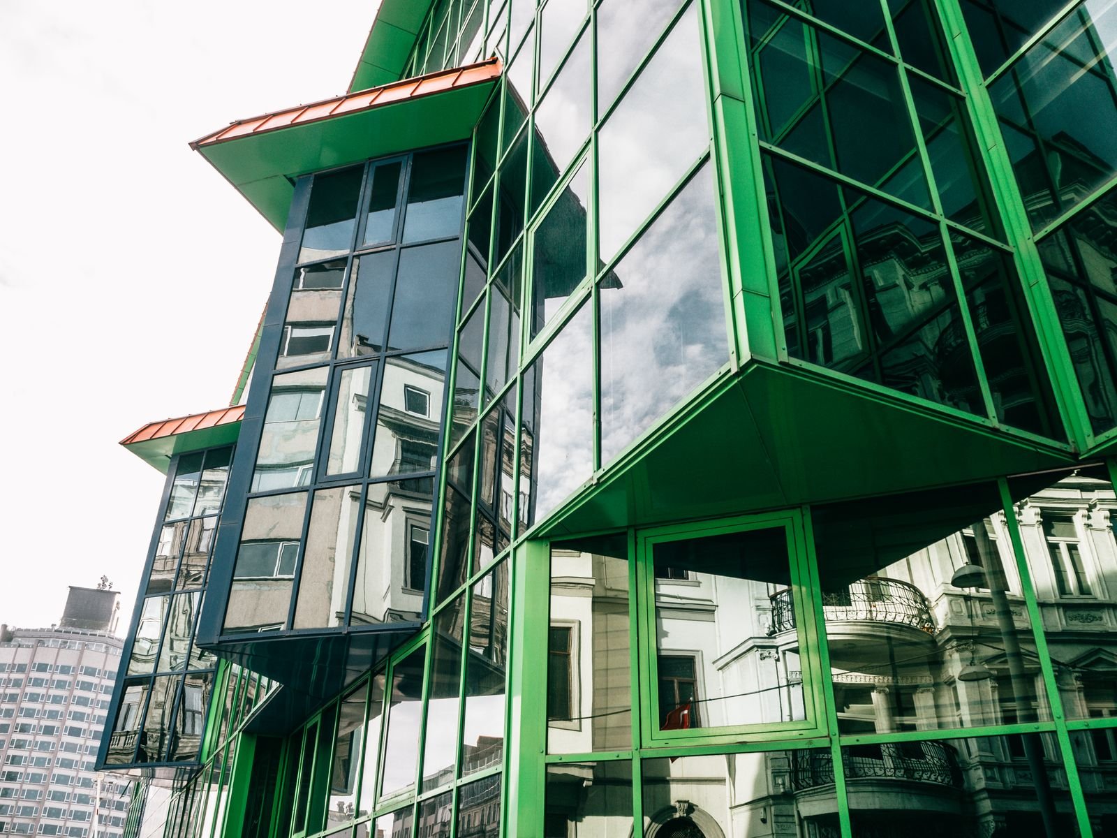 Modern glass office building
